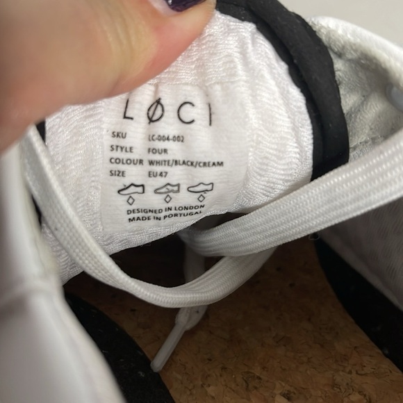 Løci Men's Neo White Vegan Leather Low Top Sneakers Size 47 US 13 - Picture 7 of 8